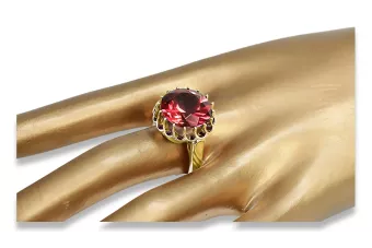 Ring Vintage style Ruby 8K κίτρινο χρυσό vrc035x-rb Art Deco